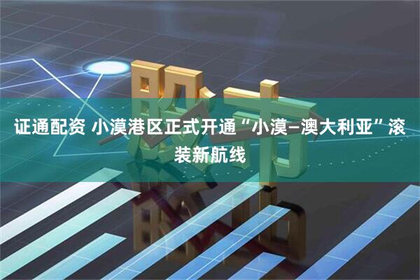 证通配资 小漠港区正式开通“小漠—澳大利亚”滚装新航线